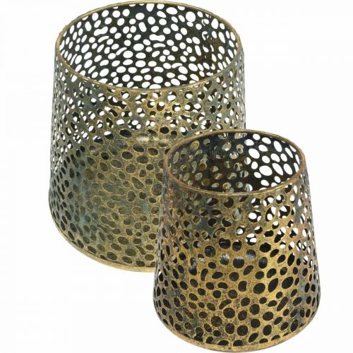 tételeket Szélfény lámpa arany Ø14/20,5cm H14,5/19,5cm 2 db-os készlet