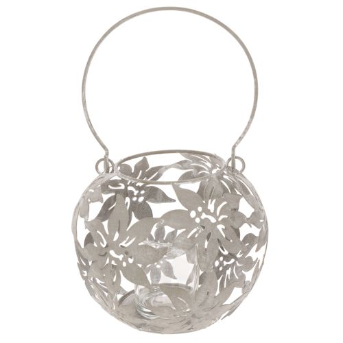 Fém Windlight Függő Dekorációs Lámpás Szürke Ø14cm M13cm | Floristik24.hu