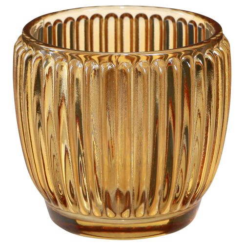 Lámpás narancssárga gyertyatartó Üveg Retro Ø7cm H7cm 6 db