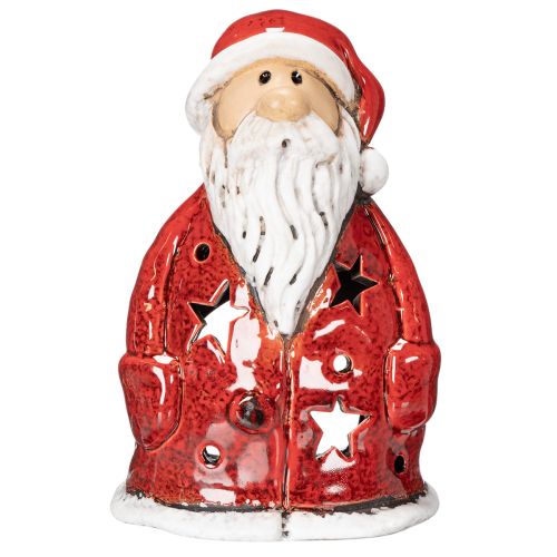Mikulás díszfigura mécsestartóként csillagokkal, asztaldísz, 15cm vétel | Floristik24.hu