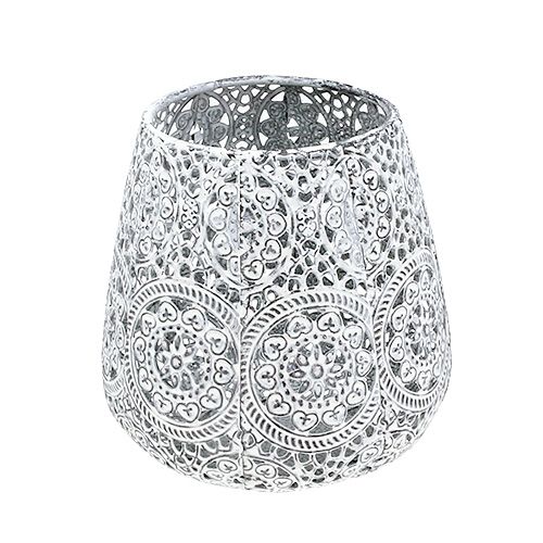 Floristik24 Lámpás fehér Ø12cm H13cm 1db