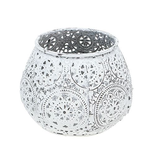 Lámpás fehér mintával Ø10cm H8cm 1db