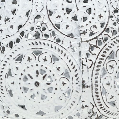 Floristik24 Lámpás fehér mintával Ø10cm H8cm 1db