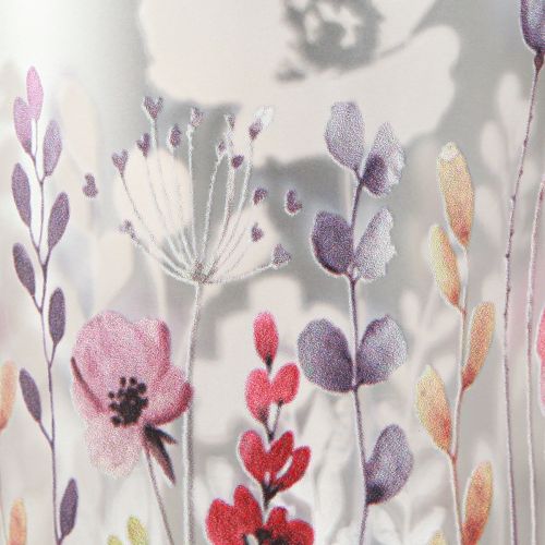 tételeket Lámpás üvegből pipacs pillangó ezüst színű H18cm