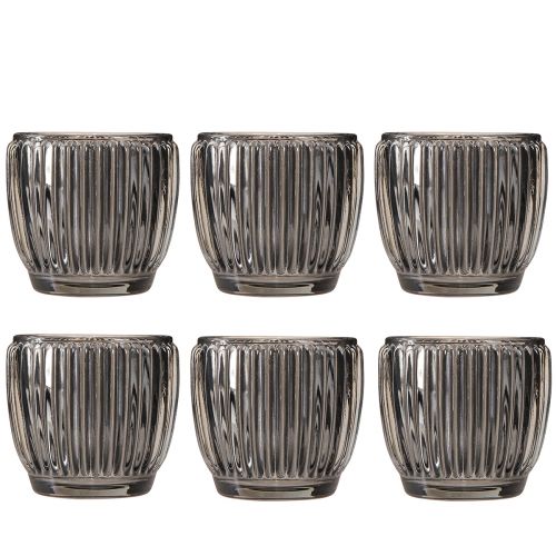 tételeket Üveglámpás szürke ősszel télen Ø7cm H7cm 6 db