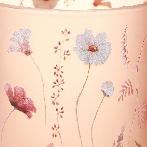 tételeket Dekoratív üveglámpás virágmotívummal stílusos otthoni kiegészítőkhöz, 12,5 cm, 2 darab