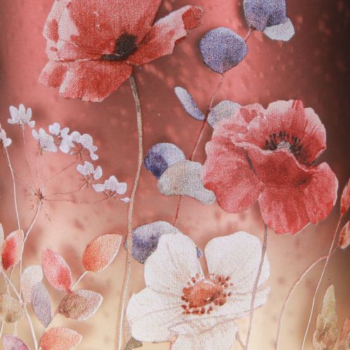 tételeket Dekoratív üveglámpás virágmintával, elegáns otthoni kiegészítőkhöz, 12,5 cm, 2 darab