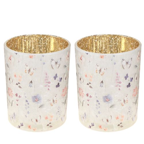 tételeket Üveg mécsestartó pillangós motívummal a meghitt élet pillanataihoz, 12,5 cm, 2 darab