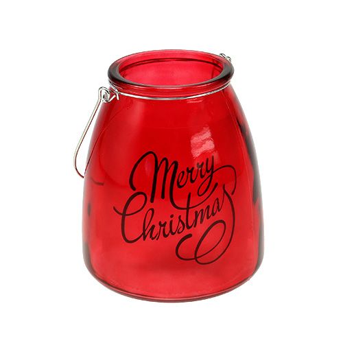 Floristik24 Lámpa piros világítással Ø12cm H14,5cm