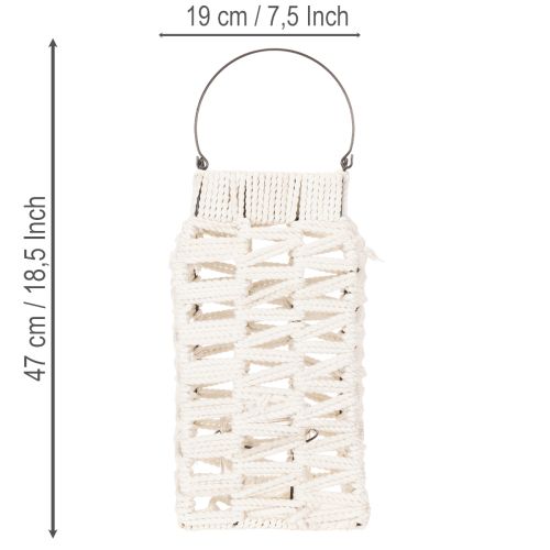 Függőlámpás, nyári dekoráció, makramé M35.5cm Sz19cm | Floristik24.hu