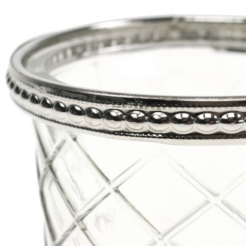 Floristik24 Gyémántüveg gyémánt fém peremmel Ø8cm H5,5cm 4db