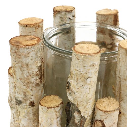 Floristik24 Nyírfa lámpás Ø17cm H17cm