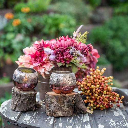 Floristik24 Lámpás üveg réz Ø8,5cm H6,5cm 4db