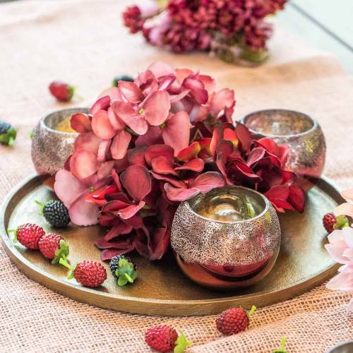 Floristik24 Lámpás üveg rózsaszín Ø8,5cm H6,5cm 4 db