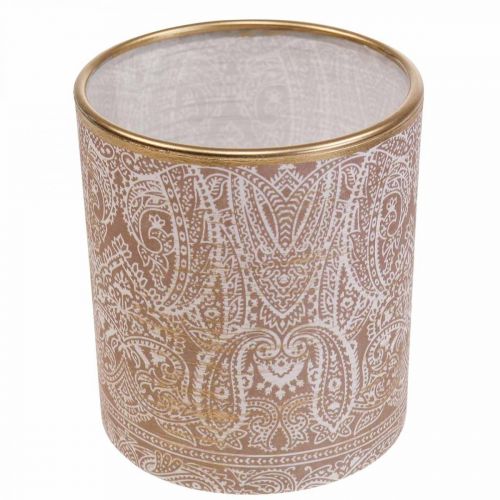 tételeket Lámpás üveg tealámpa tartó Paisley mintás Ø8cm H9cm 2db