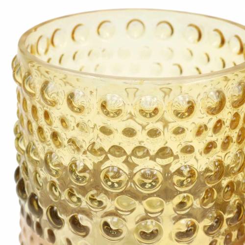 Floristik24 Lámpás üvegből sárga, arany Ø8,5cm H8cm 4db