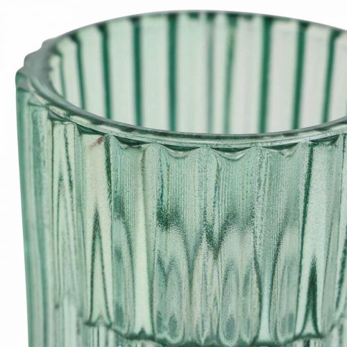 tételeket Lámpás üveg bordás teamécses tartó Ø5,5cm H6cm 4db