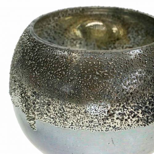 Floristik24 Lámpás üveg ezüst Ø8,5cm H6,5cm 4db