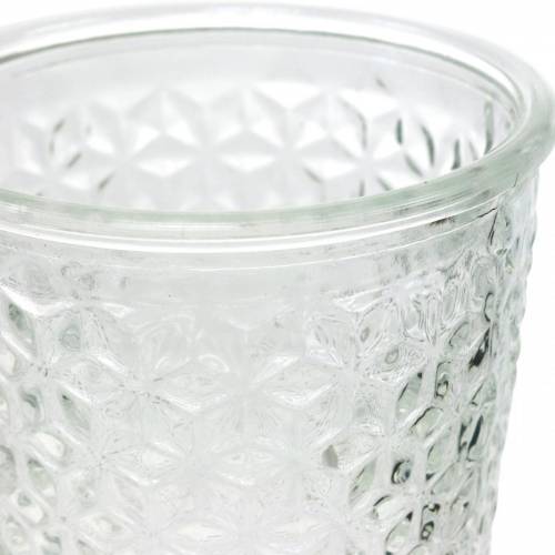 Lámpás üveg alappal átlátszó Ø10cm H18.5cm asztaldísz | Floristik24.hu