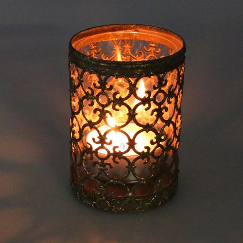 Floristik24 Lámpás antik ezüst Ø10,5cm H14,5cm 1 db