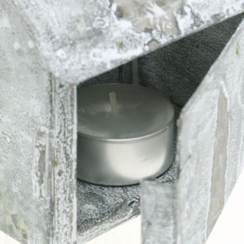 tételeket Lámpás ház fém kopott chic fehérre mosva, rozsda H11cm