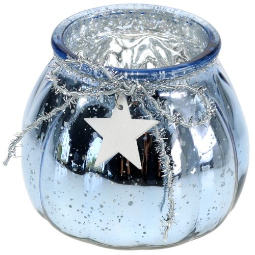 Floristik24 Lámpás világoskék LED lámpával Ø11cm H10cm