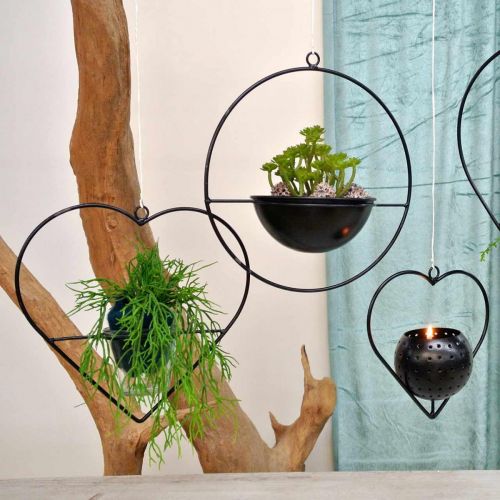 Floristik24 Lámpás szív fém 38 cm-es lámpatartó üveggel akasztható