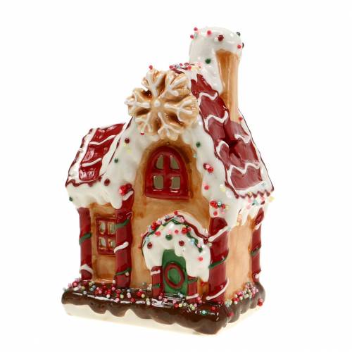 Floristik24 Lámpás Knusperhaus Bisquit, fehér H16cm