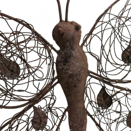 tételeket Lámpás fém fali dekoráció pillangó rozsda díszítés 36,5cm