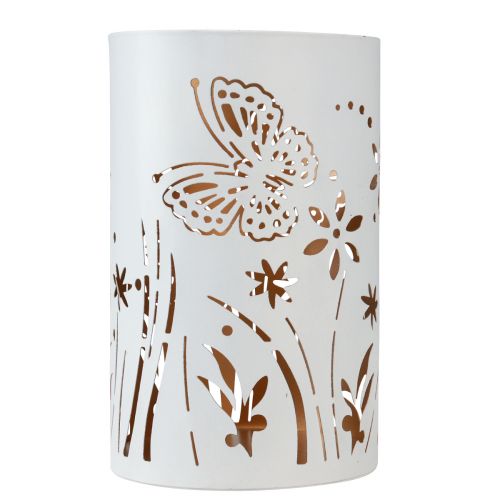 tételeket Lámpás fém fehérarany pillangó Ø12,5cm H20,5cm