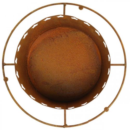 Floristik24 Lámpás csillagokkal, Advent, koszorútartó fémből, karácsonyi dekoráció patina Ø25cm