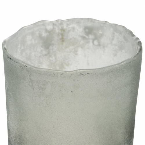 Floristik24 Üveglámpás szürke matt Ø8,5cm H9,5cm