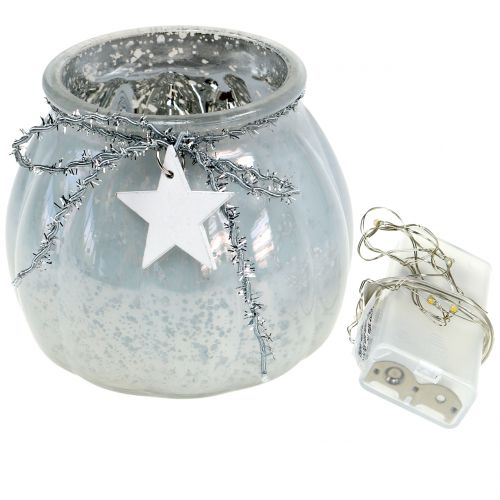 Floristik24 Fehér lámpa LED lámpával Ø11cm H10cm