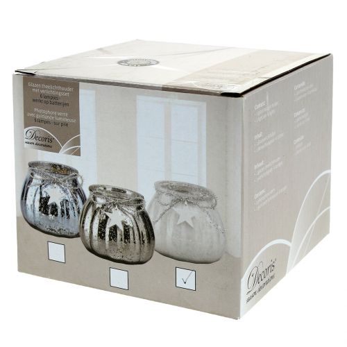 Floristik24 Fehér lámpa LED lámpával Ø11cm H10cm