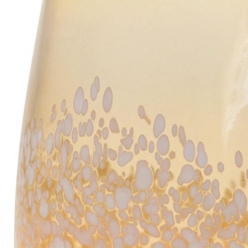 tételeket Lámpás üveg tealámpa tartó üvegdísz barna fehér Ø10cm