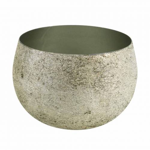 Floristik24 Dekoratív tál pezsgő fém Ø17cm H11,5cm