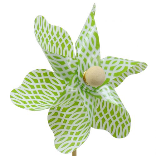 Floristik24 Szélmalom Mini Green-White Ø9cm 12db