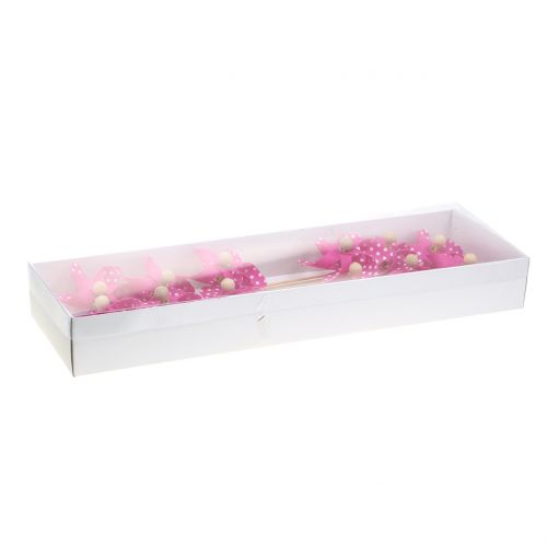 Floristik24 Dekoratív szélmalom pöttyökkel rózsaszín Ø8cm 12db
