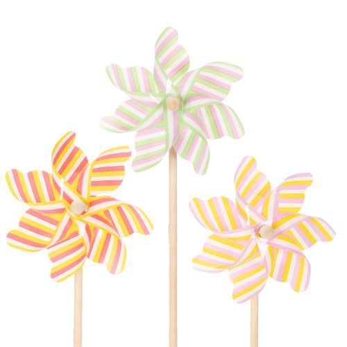 Floristik24 Szélmalom kerti karó, vonzó dekoráció teraszra, kertbe és erkélyre, 47 cm, 3 darab