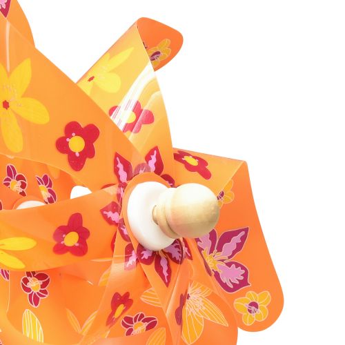 Floristik24 Szélmalom pálcakeréken narancssárga rózsaszín Ø30,5cm 74cm