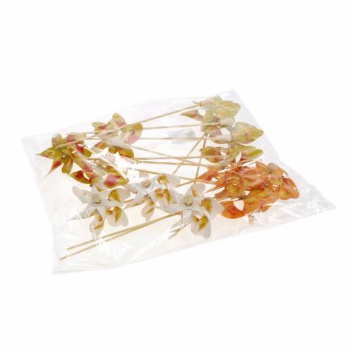 Floristik24 Dekoratív szélmalmok őszi levél motívummal narancs / fehér / zöld L27,5 Ø22cm 12db