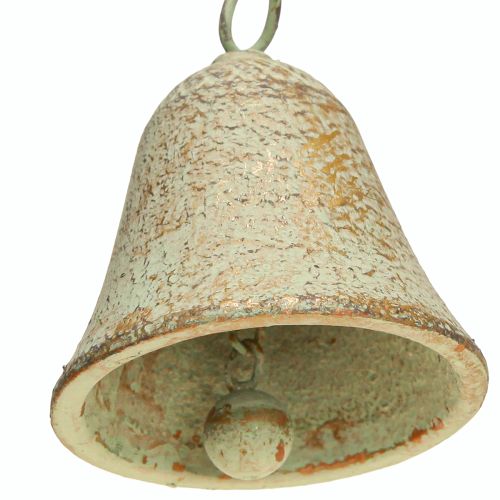 Floristik24 Szélcsengő fém szív harang antik zöld arany rozsda 46cm