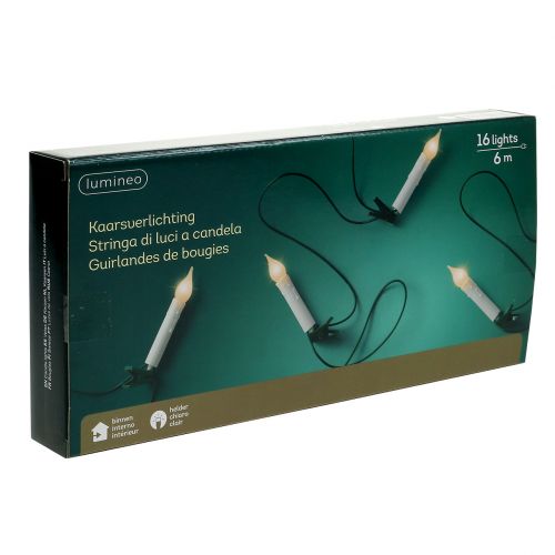 Floristik24 Széllökés fénylánc belső 16er 6m meleg fehér