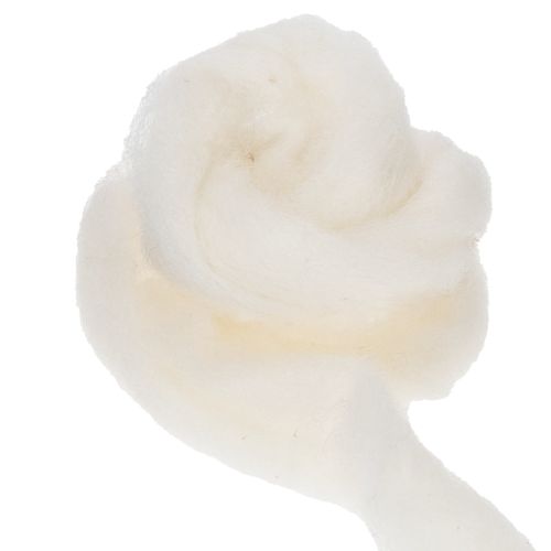 tételeket Fehér gyapjúszalag, 2m, dekoratív gyapjú kézműveskedéshez és csomagoláshoz