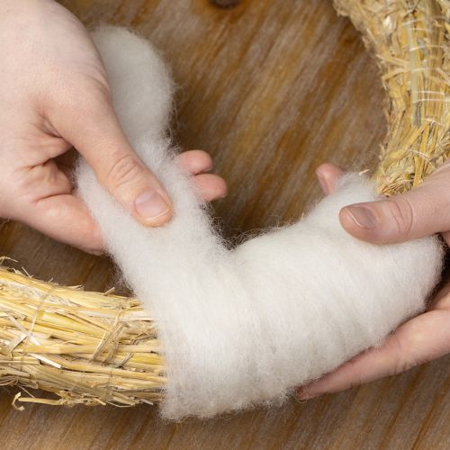 tételeket Gyapjúzsinór, fehér gyapjúszalag, 2m, dekoratív gyapjú kézműveskedéshez és csomagoláshoz