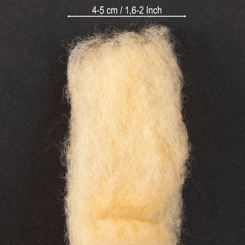 tételeket Gyapjúszalag, krémnarancs, 10m gyapjú koszorúkhoz és virágdíszekhez