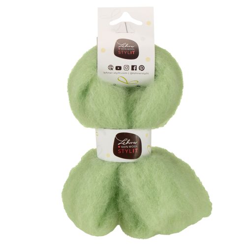 tételeket Kézműves gyapjú, dekorációs gyapjú, gyapjúzsinór változatos kreatív ötletekhez és kézműves projektekhez, 2m világoszöld