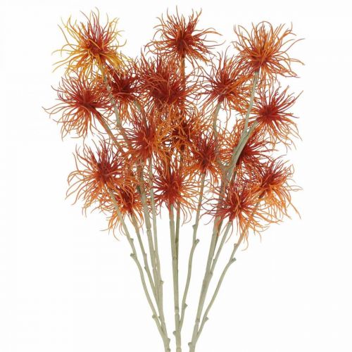Floristik24 Xanthium művirág őszi dekoráció narancs 6 virág 80cm 3db