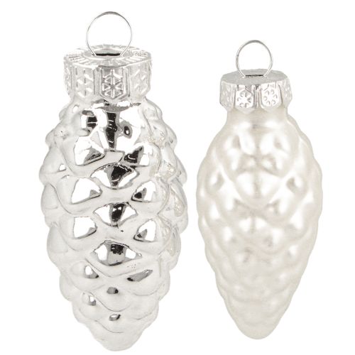 Floristik24 Üvegből készült ezüst tölcsérek keveréke 5cm 14 db