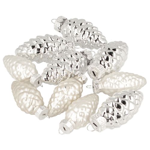 tételeket Üvegből készült ezüst tölcsérek keveréke 5cm 14 db